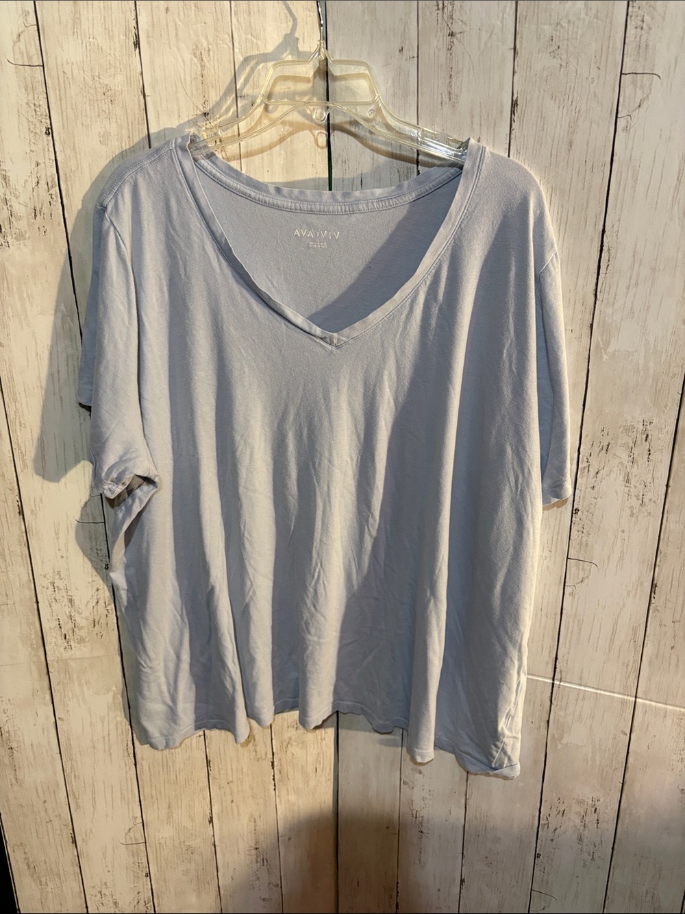 Ava & Viv Light Blue V-Neck Short Sleeve Tee